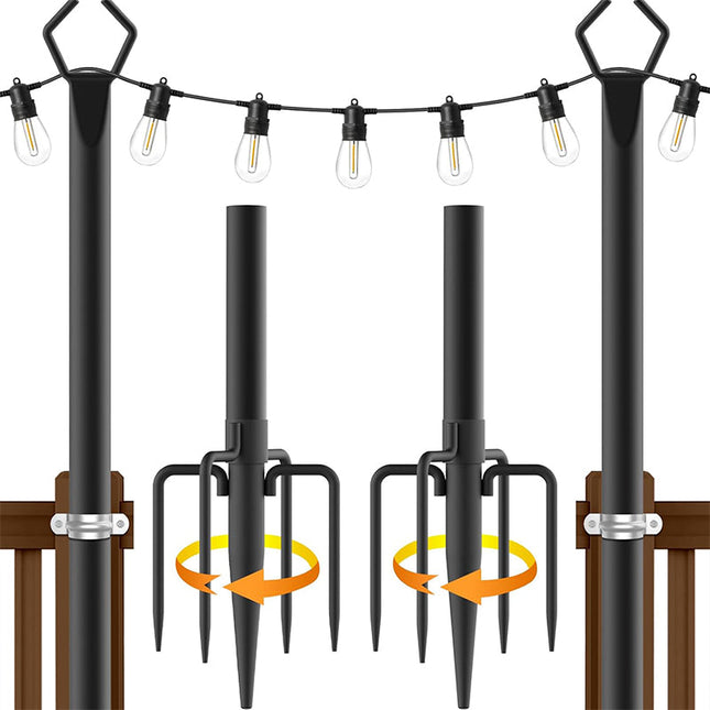 String Light Poles for Outdoor Patio, Adjustable Outdoor Light Poles for Backyard, Yard Light Pole for String Lights_08