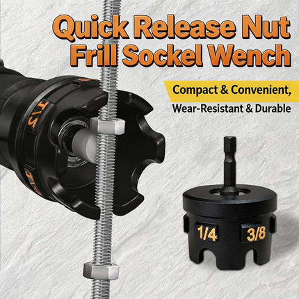 Threaded Rod Nut Driver, Nut Runner Drill Attachment for 1/4 to 1/2 Inch Rods