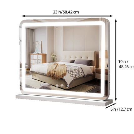 LED Vanity Mirror with Lights, Large Wall Mirror with Stand – image 12