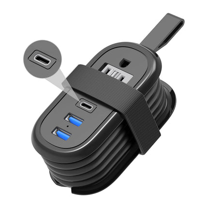 Travel Power Strip with USB Ports, Outlet Extender with USB C, Power Bar with Short Extension Cord, Travel Essentials
