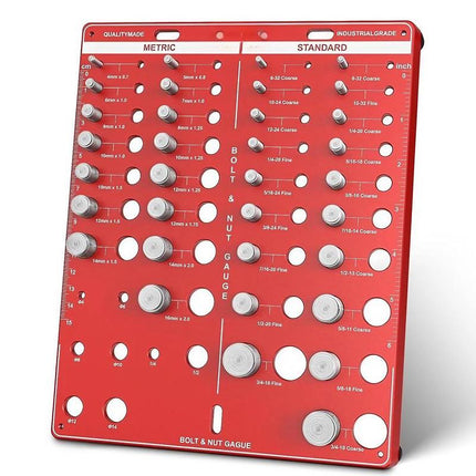 Metric and Standard Thread Checker for Nuts and Bolts, Thread Pitch Gauge with 8 Drill Gauges, Measuring Tools