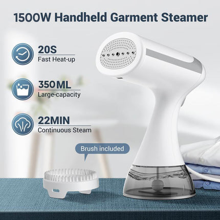 Handheld Clothes Steamer, 1500W Portable Garment Steamer with Lock Switch