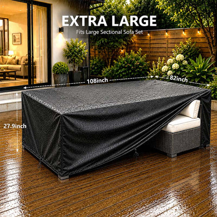 Outdoor Furniture Cover Waterproof, Heavy Duty Patio Furniture Cover for Sectional Sofa – image 7