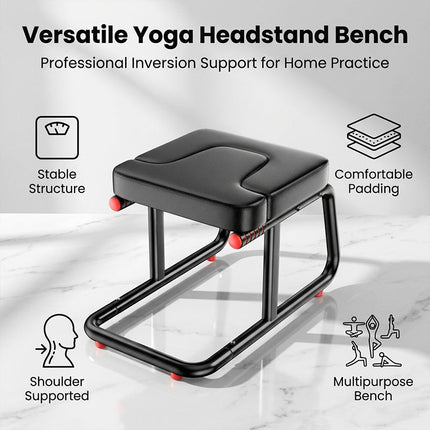 Yoga Headstand Bench with Padded Armrests, Inversion Stool for Home Gym Equipment