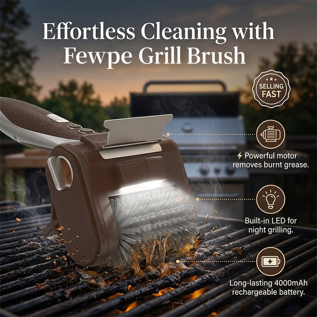 Electric Grill Cleaning Brush, Cordless Bristle Free Grill Brush with LED Light, Rechargeable BBQ Grill Cleaner_01