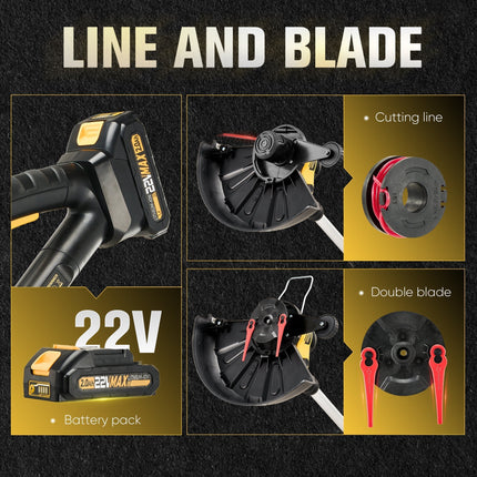 Electric Weed Eater Cordless, 2 in 1 Cordless String Trimmer and Lawn Edger, Weed Whacker with 90 Degree Pivoting – image 13
