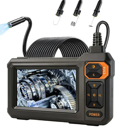 Borescope Inspection Camera with Dual Lens, Endoscope Camera with 4.3 Inch IPS Screen and 8 LEDs