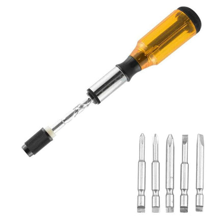 Ratchet Screwdriver with 5 Magnetic Heads, Push Pull Ratcheting Screwdriver – image 10