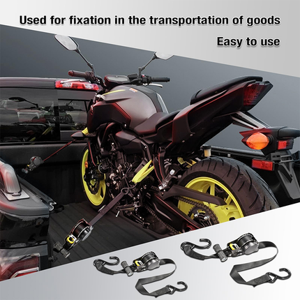 Retractable Ratchet Straps, Heavy Duty Ratchet Tie Down Straps with S Hooks – image 4