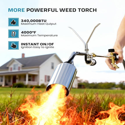 Propane Torch Weed Burner with Piezo Ignition, Propane Weed Torch for Garden