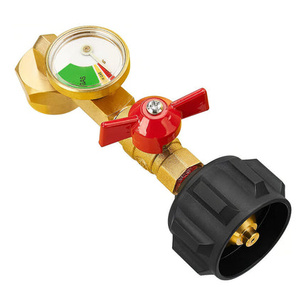 Propane Tank Adapter, Propane Refill Adapter for 1 lb Cylinder with Control Valve, Brass Propane Refiller