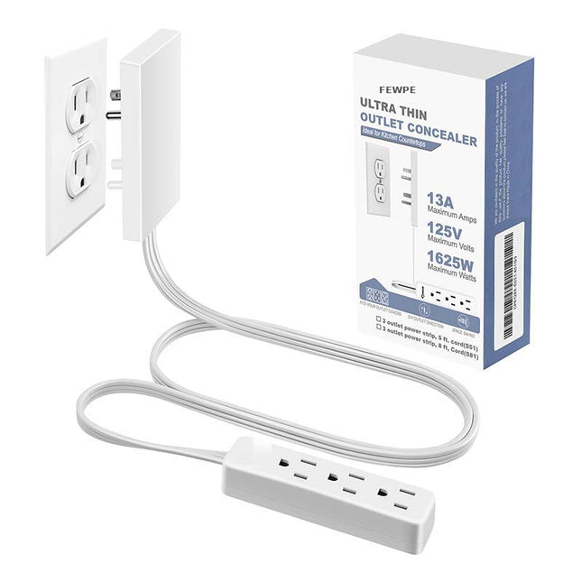 Outlet Cover Plate, Ultra Thin Outlet Concealer to Hide Plugs and Cords, Duplex Electrical Outlet Cover_00