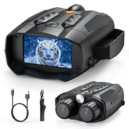 Night Vision Goggles 4K, Digital Night Vision Device with 3 Inch Screen and 10x Zoom, Infrared Night Vision for Wildlife