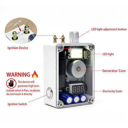 Hand Crank Generator with USB Phone Charger, Electric Lighter