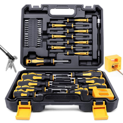 Magnetic Screwdriver Set with Case, 43 Piece Precision Screwdriver Set, Hand Tools with Magnetic Bit Holder