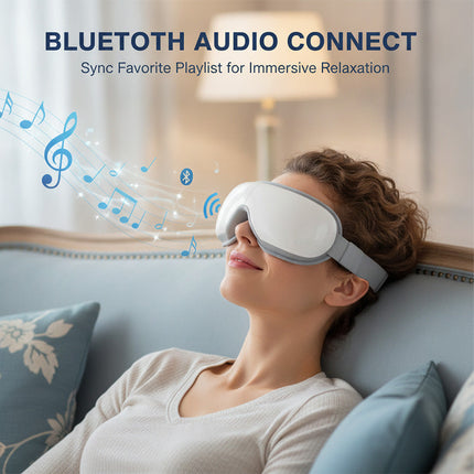 Heated Eye Massager with Bluetooth Music, Smart Eye Massager with Air Pressure and Vibration