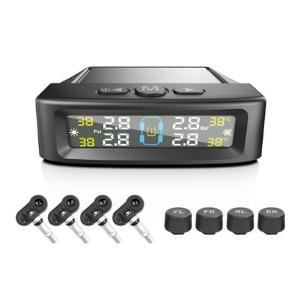 Trailer Tire Pressure Monitoring System, Solar RV Tire Pressure Monitor TPMS with 6 Sensors, RV Accessories for Trailer
