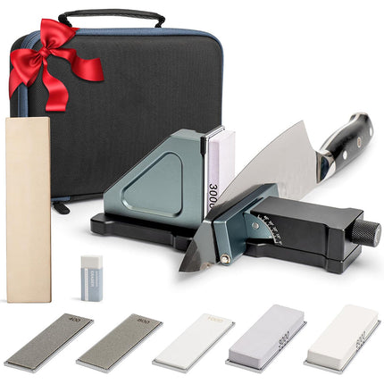 Rolling Knife Sharpener with Whetstones, Knife Sharpening Stones, Magnetic Angle Knife Sharpener