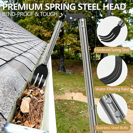 Gutter Cleaning Tools, Spring Steel Rake Head for Roof and Yard Tool – image 9