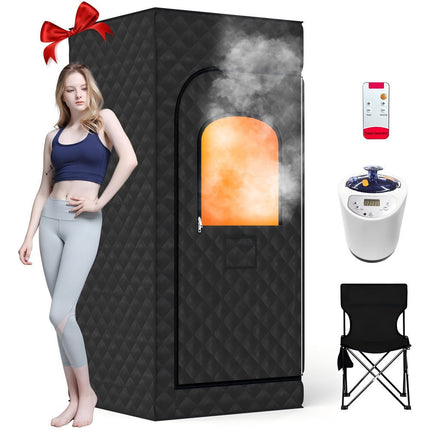 Portable Sauna for Home, Steam Sauna Box with Folding Chair and Remote, Home Sauna Tent with 9 Temperature Levels