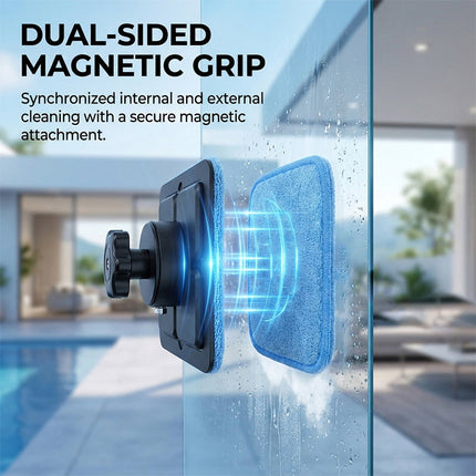 Inside Windshield Cleaner, Double Sided Magnetic Window Cleaner with Telescopic Handle