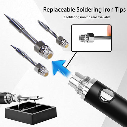 Cordless Soldering Iron for Electronics, Soldering Kit with Solder Wire and Stand