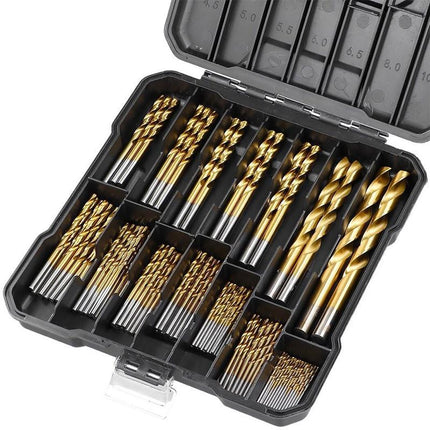 Twist Drill Bits 99 Piece, High Speed Steel Drill Bit Set for Metal, Titanium Drill Bits for Steel and Wood