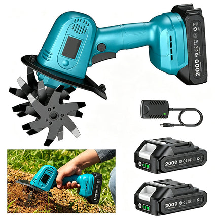 Electric Garden Tiller Cultivator, Hand Tiller Cordless with 2 Batteries – image 10
