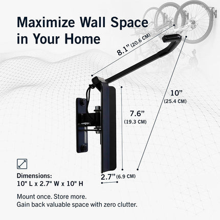 Bike Rack for Garage, Swivel Wall Mount Bike Rack – image 5