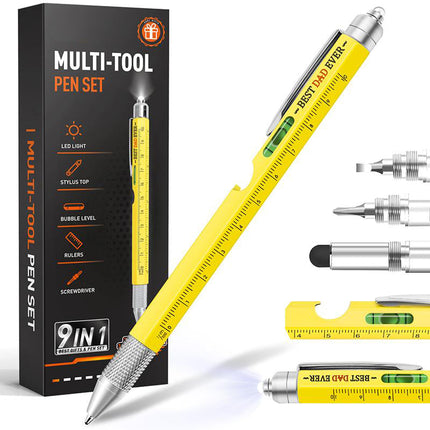 Multitool Pen 9 in 1, Fathers Day Gifts for Dad, Portable Multi Tool Pen with 9 Tools in One Pen