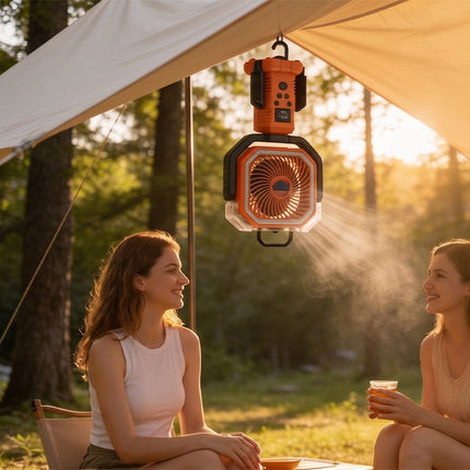 Portable Fan with Stand, Oscillating Fan with Light and Remote for Camping and Outdoor – image 9