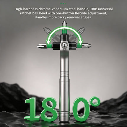 Ratchet Screwdriver Set, 180 Degree Angle Screwdriver for Home Repair