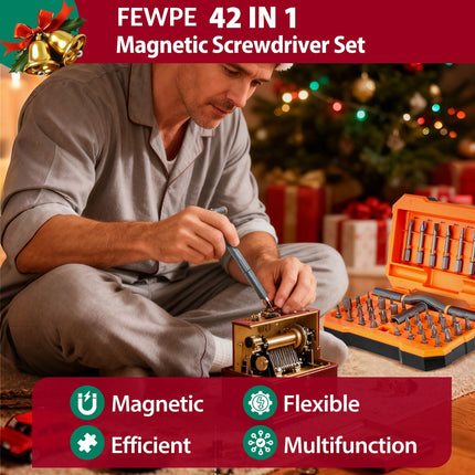 Magnetic Screwdriver Set 42 in 1, Multi Bit Screwdriver with Compact Case – image 6