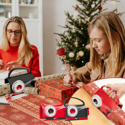 Wrapping Paper Cutter with Tape Dispenser, 2 Pack Gift Wrap Cutter with Replacement Blades – image 12