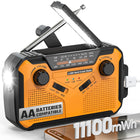 NOAA Weather Radio, Hand Crank Emergency Radio with Solar Panel and Power Bank, Portable AM FM Radio with LED Flashlight