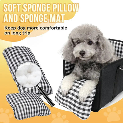 Center Console Dog Car Seat for Small Dogs, Pet Car Seat with Safety Belt and Removable Pillow for Travel – image 5