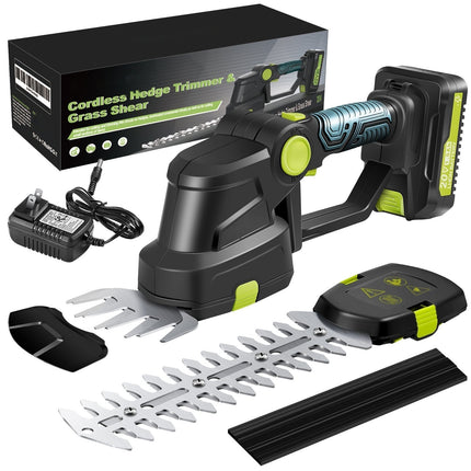 Cordless Hedge Trimmer, 2 in 1 Electric Grass Shear – image 10