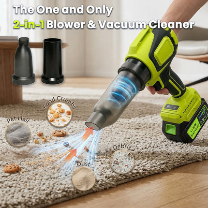 Cordless Leaf Blower Vacuum 2 in 1 with 40000 RPM Motor, 400 CFM Electric Leaf Blower – image 4