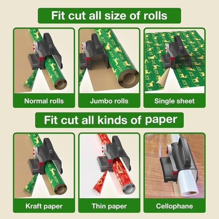 Wrapping Paper Cutter with Tape Dispenser, Rotary Paper Cutter for Gift Wrap – image 8