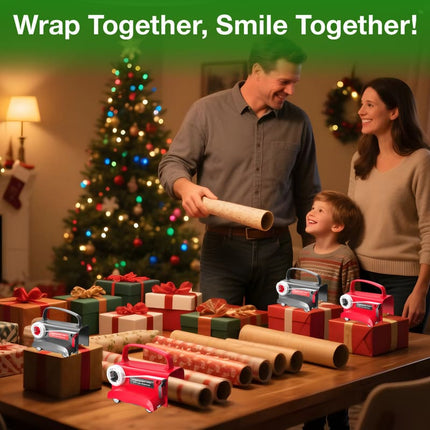 Wrapping Paper Cutter with Tape Dispenser, Rotary Paper Cutter for Gift Wrap