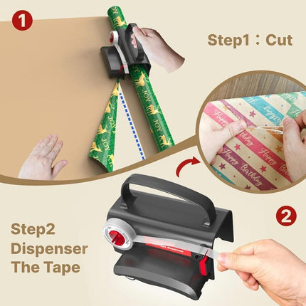Wrapping Paper Cutter with Tape Dispenser, Rotary Paper Cutter for Gift Wrap – image 6