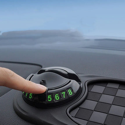 Car Anti Slip Mat, Car Organizer for Center Console with Parking Number Plate, Car Phone Holder with 360 Rotating – image 7