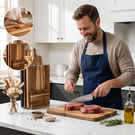 Wood Cutting Boards for Kitchen, Double Sided Wooden Serving Board – image 13