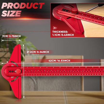 Angle Finder Protractor, Aluminum Angle Protractor Ruler