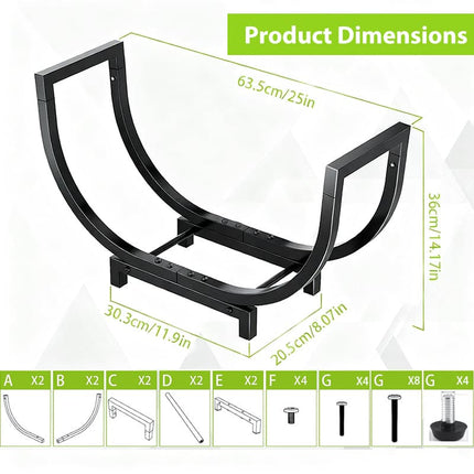 Outdoor Firewood Rack, Heavy Duty Firewood Holder for Fireplace and Fire Pit – image 8