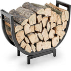 Outdoor Firewood Rack, 25 Inch Indoor Firewood Rack with Handle, Heavy Duty Firewood Holder for Fireplace and Fire Pit