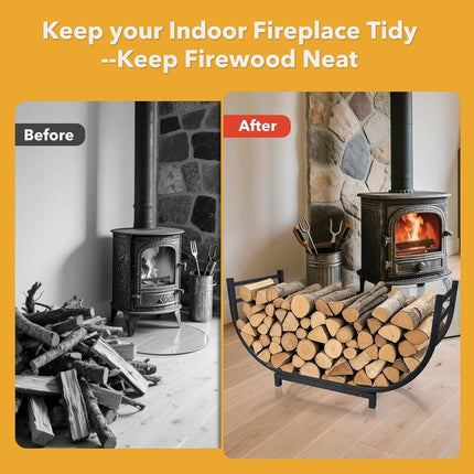 Outdoor Firewood Rack, 25 Inch Indoor Firewood Rack with Handle – image 7