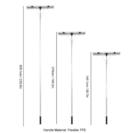 Roof Rake for Snow Removal, 26 Inch Snow Roof Rake with Wheels and Telescoping Pole – image 8