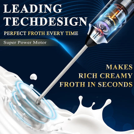 Handheld Milk Frother, Electric Whisk with Egg Beater Head