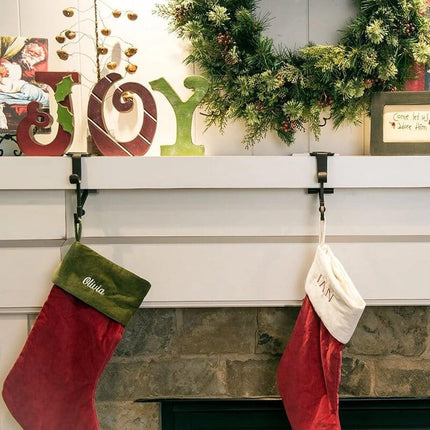 Stocking Hangers for Mantel, 2 in 1 Christmas Stocking Holder and Garland Hanger